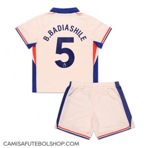 Camisa de time de futebol Chelsea Benoit Badiashile #5 Replicas 2º Equipamento Infantil 2024-25 Manga Curta (+ Calças curtas)